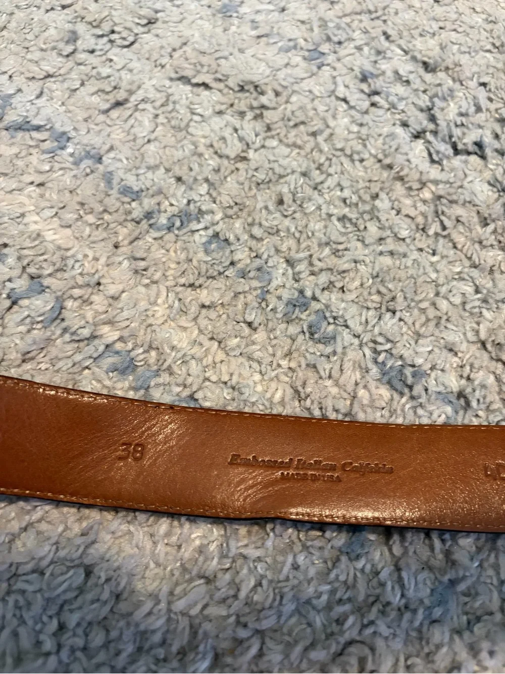 Johnston & Murphy Alligator Embossed Leather Belt Sz 38 Made in USA